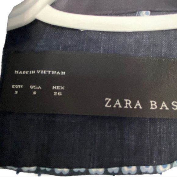 Zara dark wash Jean style button front long sleeve casual blazer jacket SZ S EUC - Picture 5 of 5